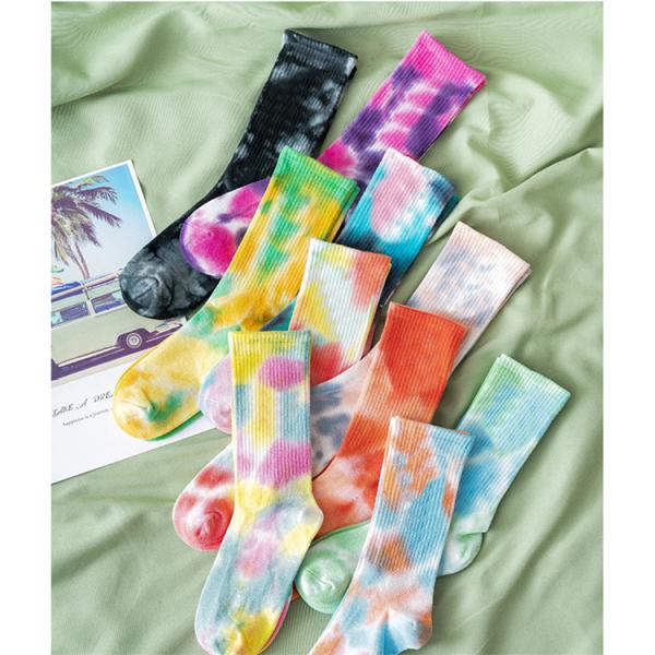 Summer 2023 Custom Tie-Dye Technology Running Mid-Calf Socks for UNISEX EU size 37-44