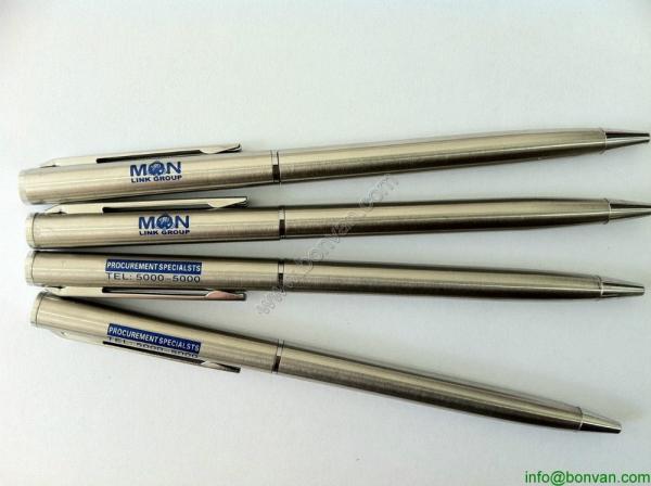 stainless steel ink pen,promotional steel pen with logo printed