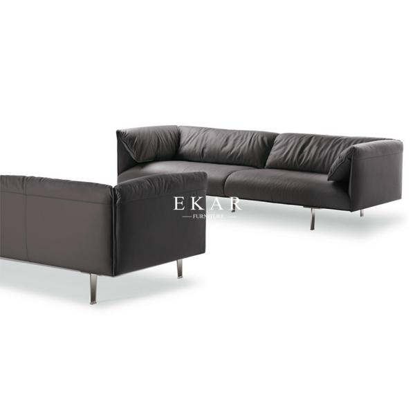 Italy Contemporary Simple Designed Modern Home Living Room Furniture Leather Sofa Set