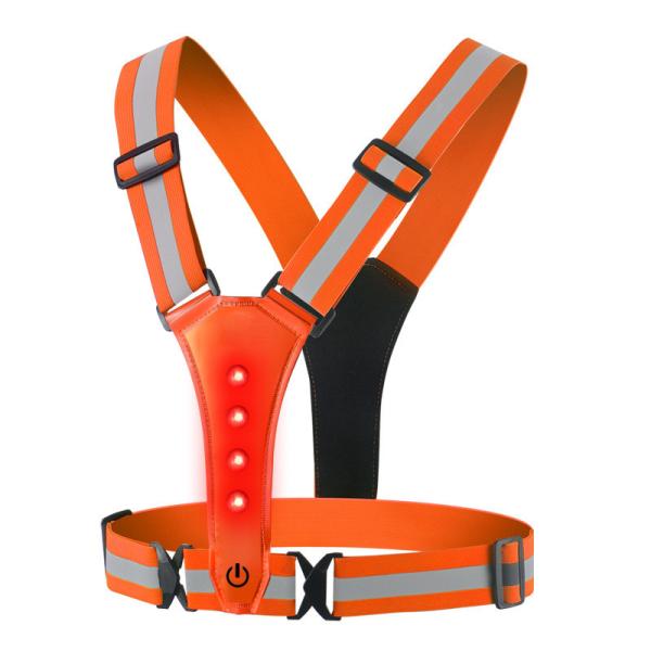 Veste de course avec bandes élastiques réglables pour les marcheurs de nuit