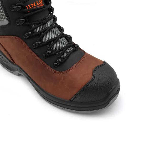 Chaussures en cuir Crazy Horse chaussures de sécurité haute coupe pour hommes