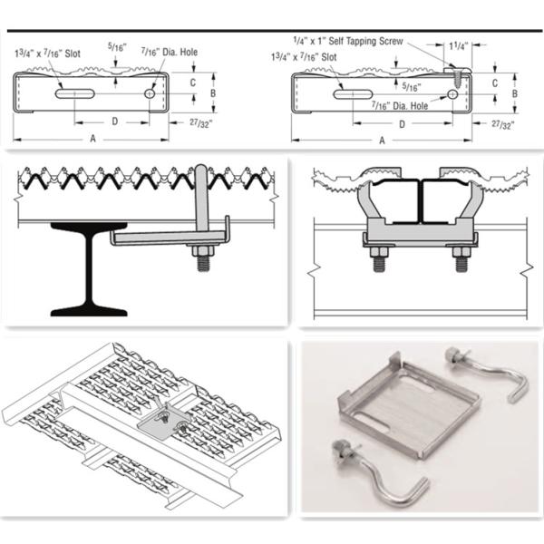 Gal Steel Diamond Non Slip Grip Strut Safety Grating For Walkways
