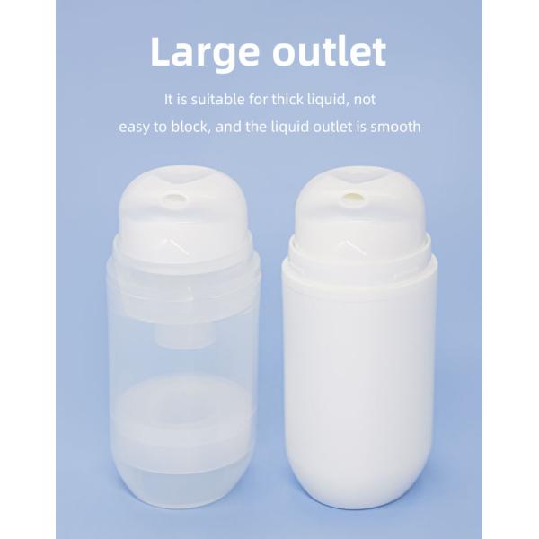 Упаковка солнцезащитного крема   Косметика PP пластиковая овальная плоская безвоздушная разливает 50ml по бутылкам с уникальным насосом