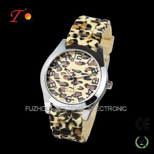 Your own logo lady watches with Eiffel Tower on watch dial color PU leather band