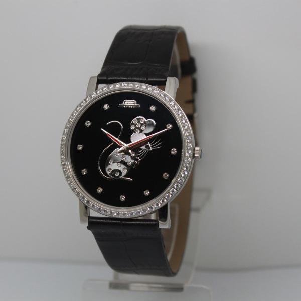 Stainless Steel Women Jewelry Watch Fashion Black Zircon UP Pattern