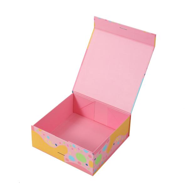 Boîte cadeau à joaillerie pliante magnétique à découpe personnalisée avec fermeture à ruban pour bijoux