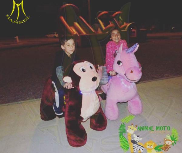 Hansel hot-selling kids plush riding animals coin pony horse toy  for outdoor playground