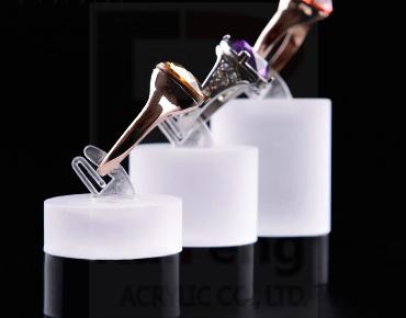 White Clear display stands for finger ring, White finger ring riser