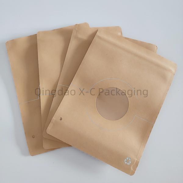 Open Top Plain Design Kraft Paper Bag , Custom Printed Brown Paper Shopping Bags
