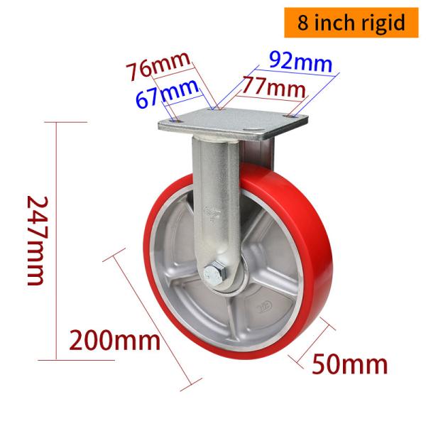 8 Inch Heavy Duty Caster Wheels 200mm 800kg Load Aluminum Core