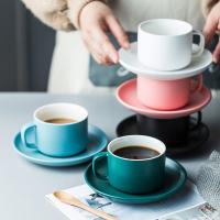 Corps épais coloré nouvelle tasse à cappuccino et soucoupes tasse à café en céramique soucoupe tasse à latte verres
