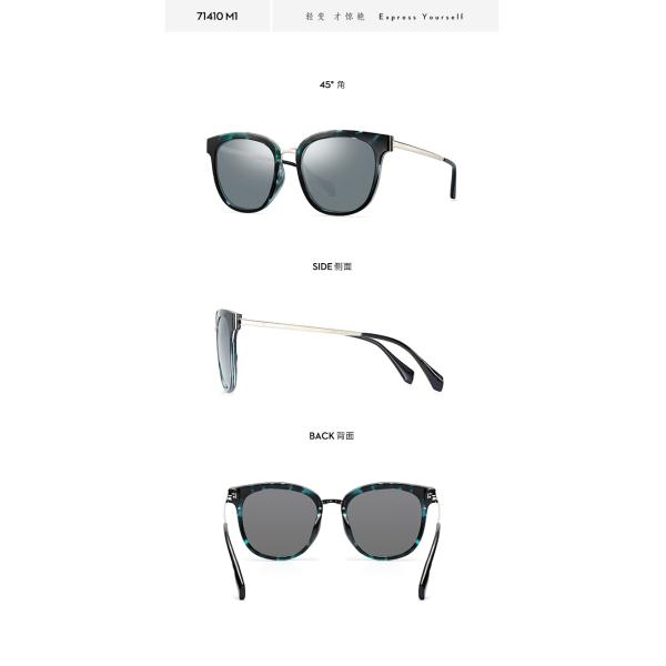 Square Metal Frame Sunglasses TAC Grey Rose Gold Grey Lens PEI Metal Mixture Eyeglass