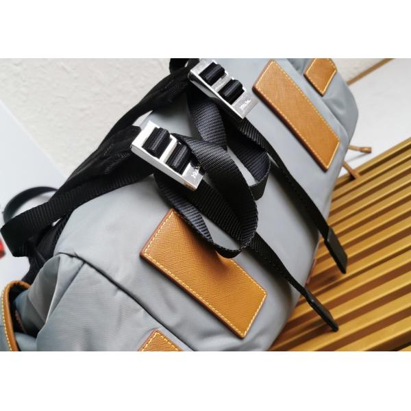 Saffiano Leather Apricot Luxury Brand Backpack With Multiple Pockets