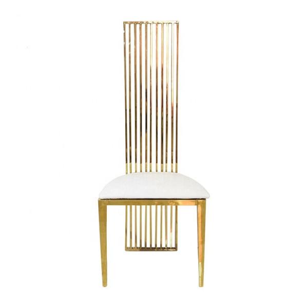 Gold Brass Stainless Steel High Back Wedding Chairs