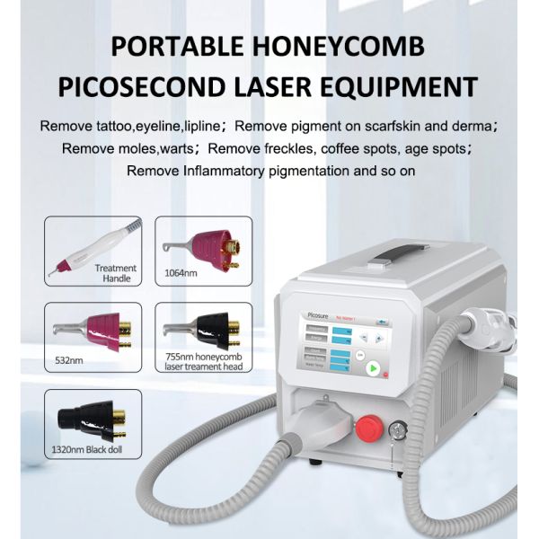 4 Wavelengths Picosecond ND Yag Laser Tattoo Removal Machine Portable