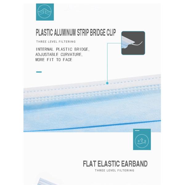 Ce Fda Sterilized Medical Surgical Mask , Comfortable 3 Ply Face Mask