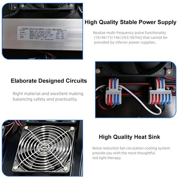 5wavelengths 1000W 210pcs LED Lamps Infrared Red Light Therapy Panel Device