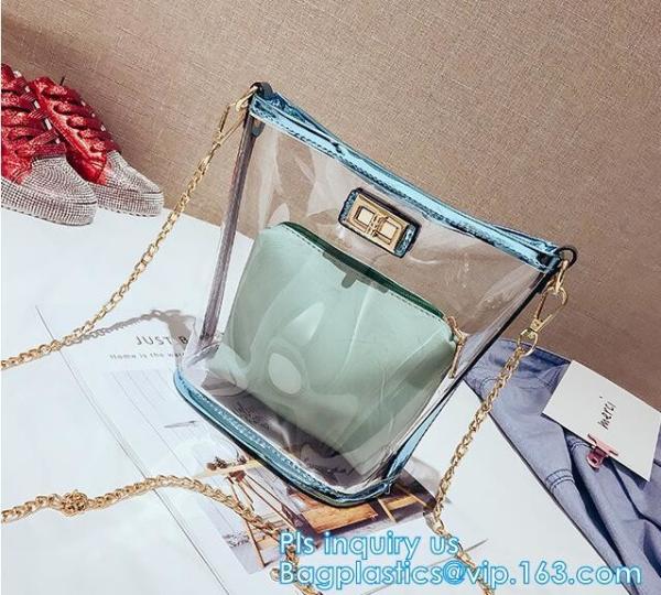 waterproof promotional clear tote pvc handle shopping bag, PVC mat waterproof reusable tote shopping bags, summer soft p