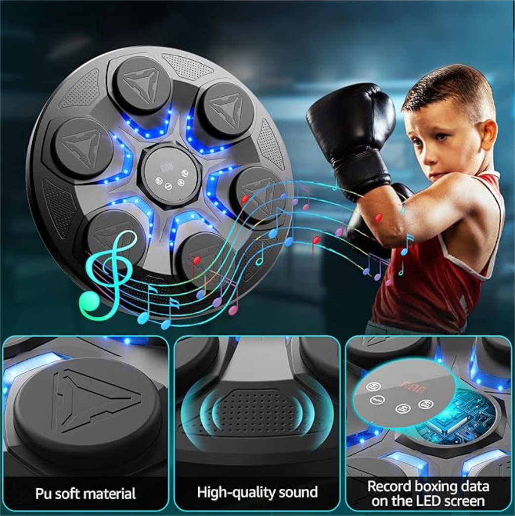Upgraded Smart Music Boxing Machine 12 Modes LED Wall Mount Boxing Target with Bluetooth