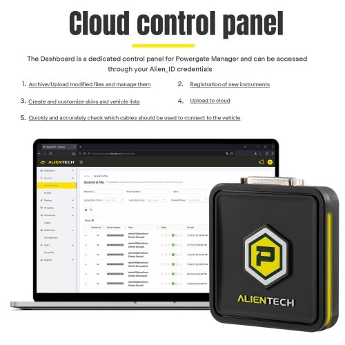 Powergate ECU Chip Tuning Tool Alientech with App Cloud Smartphone Performance Tuning