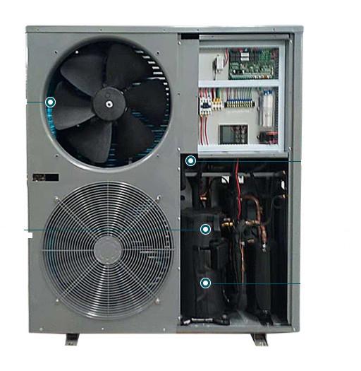 600L Water Tank Commercial Air Source Heat Pump Free Of Washing