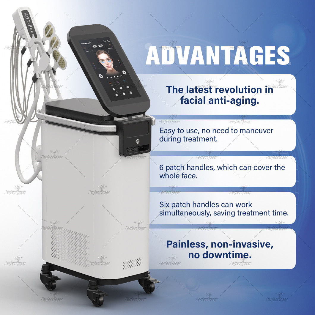 6 пластырей Ems Facial RF Неинвазивный подмолочение лица Потягивание кожи Двойной подбородок и ноги ворона Удаление косметической машины