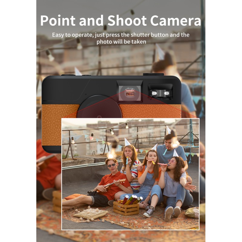 Retro Screenless Digital Camera Screen-free 8 Mode Filters Without Screen 8MP Photo with Photo Counter LED Flash Camping Camera