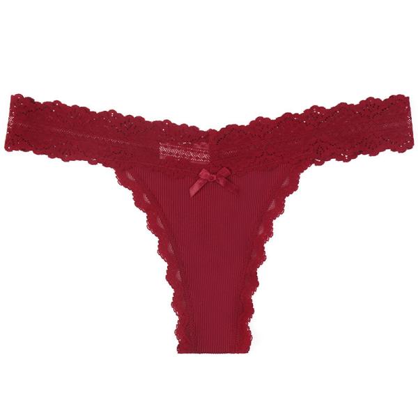 Безшовное нижнее белье шнурка для Panty бикини оформления смычка подъема Stretchy случайного ремня женщин низкого