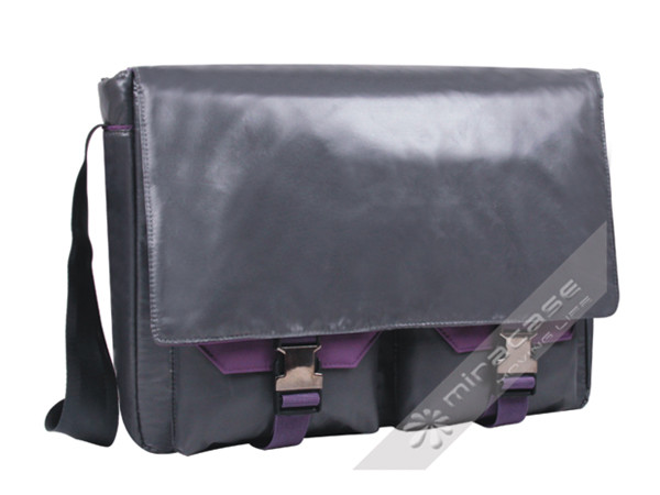 Miracase Silver / Purple Sportive Shinning Grey Nylon Messenger Bags for 15.6” Laptop