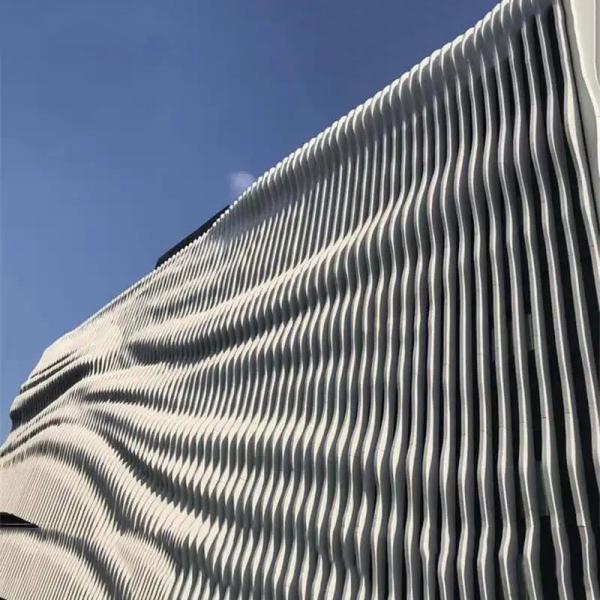 Extruded Aluminum Baffle Metal Building Facades Wall Curtain Customized Pattern
