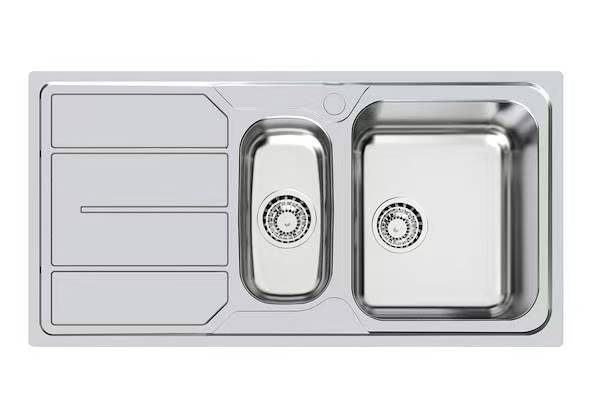 Rear Drain Stainless Steel Kitchen Sink With Drainboard In 1200 X 500 Mm Size