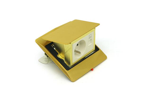 Brass Top IP Rated Floor Socket Pop -  Up Design With CE / ISO Certification