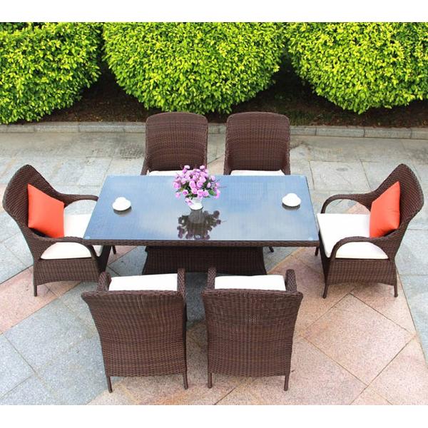 Contemporary Design Garden Furniture Dining Sets with Outdoor Metal Chairs and Tables