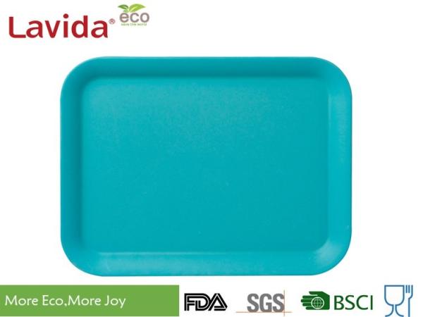 High Strength Solid Color Bamboo Fiber Tray American Style Low Thermal Conductivity