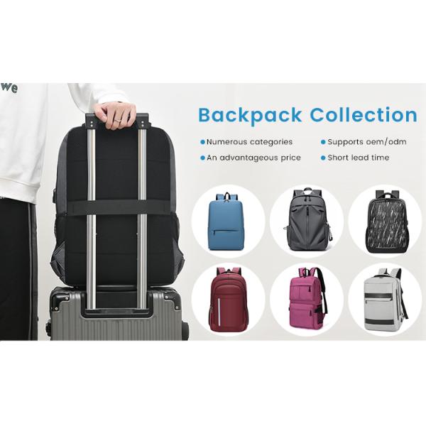Black Custom Logo Unisex Ergonomics Anti Theft Smart Nylon Laptop Backpacks with USB