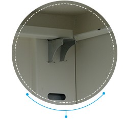 Покрытый цвет современного стиля шкафа дисплея H2000*W900*D500mm медицины офиса/больницы дисплея голубой