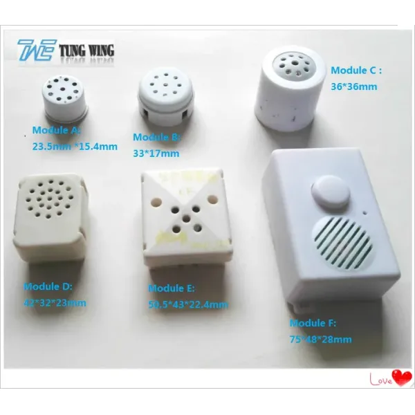 ABS Plastic Push Sound Module with Customized Sound and 50*43*22.5mm Size for Plush Toys