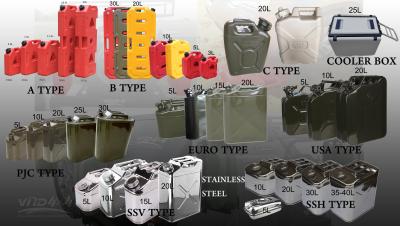 Off road Jerry Can Fuel Tank for 4x4 Cars Gas Can Plastic and metal jerry can Stainless steel jerry can 3-40L