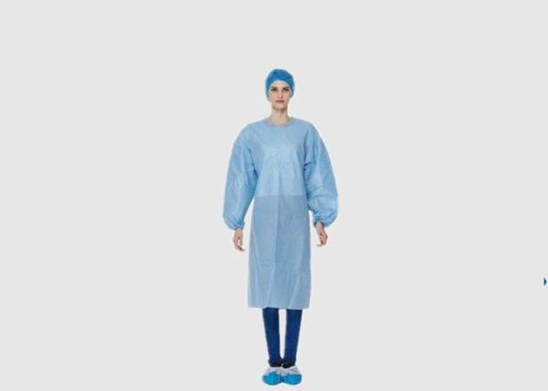 Light Weight Knitted Cuffs Disposable Theatre Gowns Blood Proof For Hospital