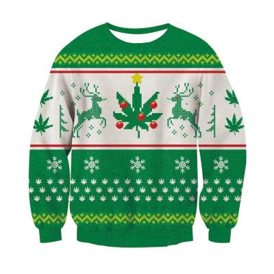Men's 3D Digital Printing Christmas Long-sleeved Men's Women's Round Neck Sweatshirt