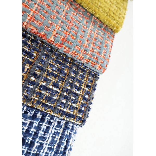 Two-tone Crosshatch Pattern Woven Chenille Fabric For Sofa Upholstery