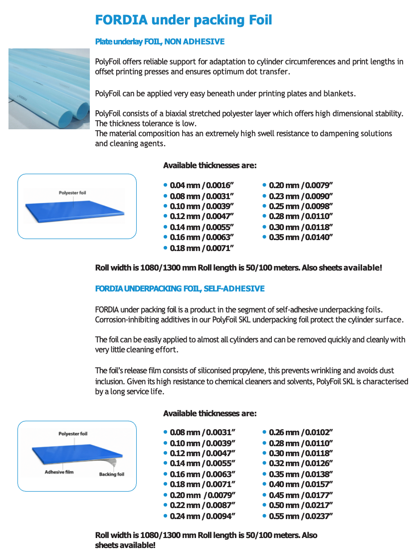 Multiple Thickness Underpacking Foil Self Adhesive Packing Sheet Film Customizable