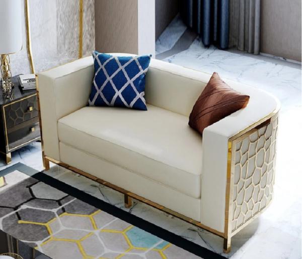 Leisure Gold Stainless Steel Honeycomb shaped Relax Sofa chair for Living Room