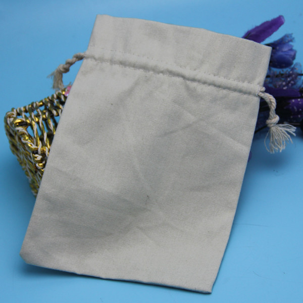Natural Color Embroidery Muslin Cotton Gift Bag 10x12cm