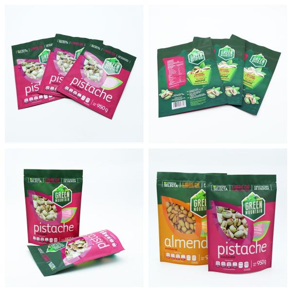 Wholesale Recyclable Plastic Stand Up Zipper Pouches For Nuts Packaging With Puncture-Resistant And Moisture-Proof.