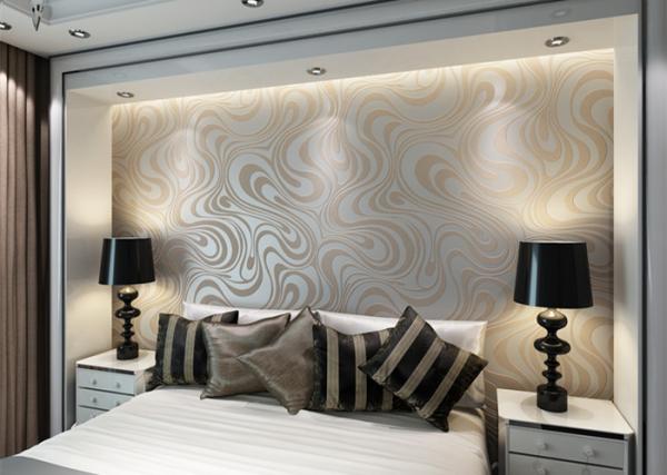 0.7*8.4M Removable Non  -woven Modern Luxury Wallpaper with Abstract Curve