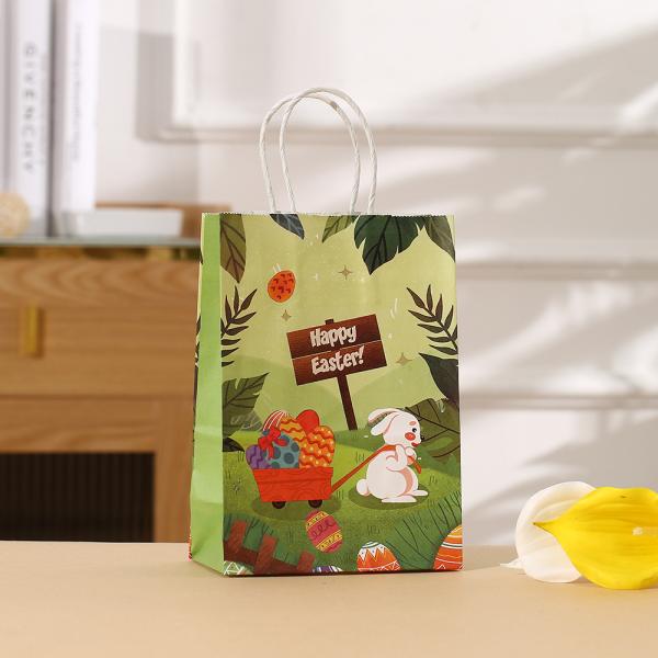 Kraft Paper Easter Bunny Gift Bag for Holiday Party Hand Candy Luxury Packaging Style