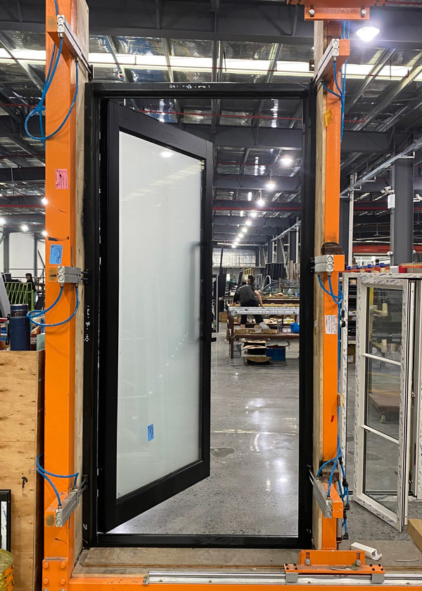 Australian Standard Black Aluminium Glass Entrance Door 