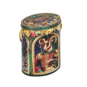 DADI Custom Tea Tin Box Laser Printing Food Grade Tinplate Can Oval Shape