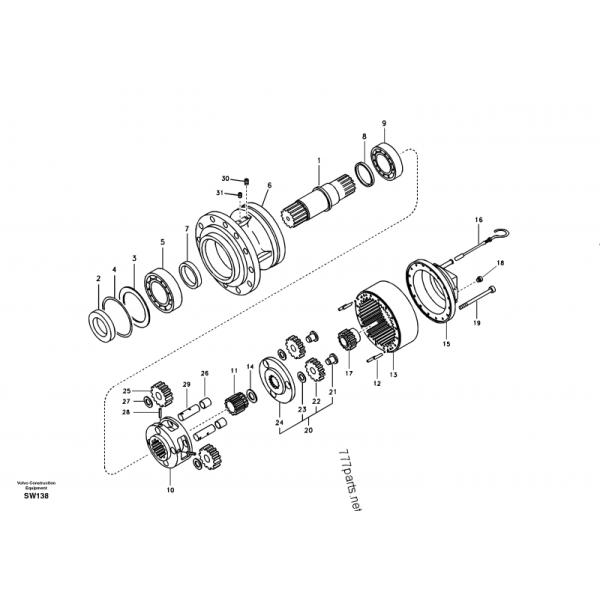 Коробка передач уменьшения Slewing коробки передач EC360BLC VOE14619955 VOE14512787 качания экскаватора